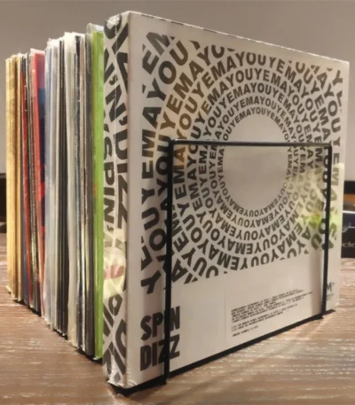 E8BA Metal LP Record Rack Exhibit Stand Book Magzine Holder Record Collection Storage Shelf Stand Office Desk Organizer Decor