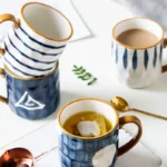 Coffee Mugs Ocean Wind Hand Kneading Ceramic Milk Cup Blue & White Eco Friendly Mugs Coffee Cups Tumbler Cup Kawaii Mug