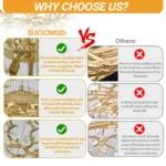 Modern Crystal Gold Chandelier, Large Lving Room Chandeliers for Dining Room, Tree Branch Crystal Dining Room Table