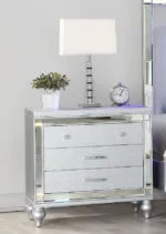 Modern wood nightstand with 2 drawers in eco-friendly design, perfect for bedroom adjustable storage