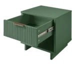 Sage Green Nightstand with Drawer and Open Shelf – Modern Under-Bed Storage – top view