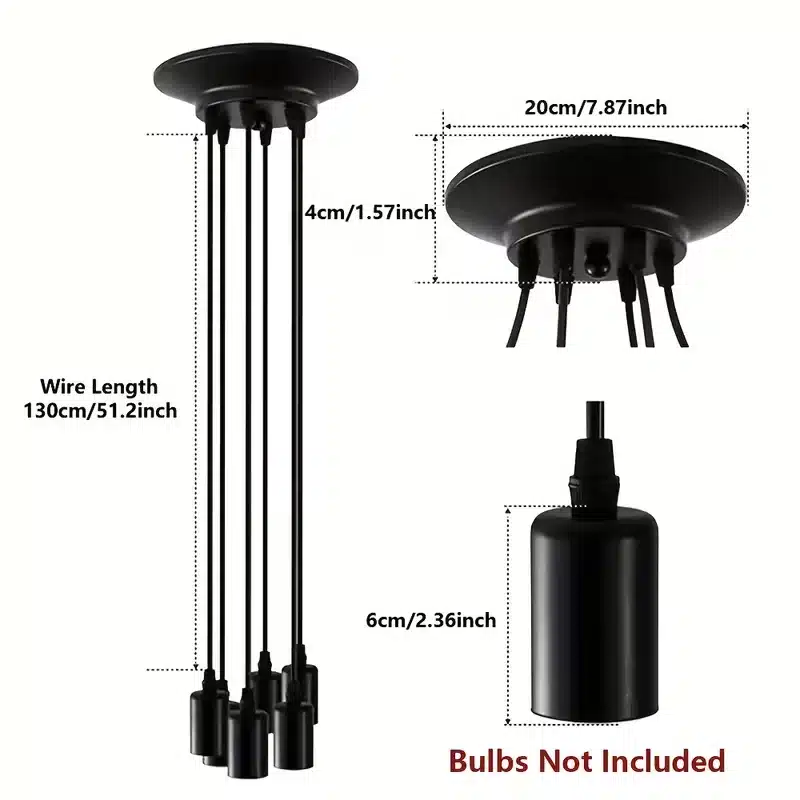 Retro Spider Chandelier Multi-Head Scattered Design Ceiling Pendant Light Adjustable Loft Style Lighting for Living Dining Room