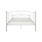Goldoma full size metal bed frame with flower design headboard and footboard, sturdy steel construction