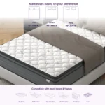 Goldoma Queen Isabella 14-inch hybrid mattress with memory foam and pocket springs, pillow top design in a bedroom setting
