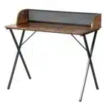 HMS 39" Brown and Black X-Shape Computer Desk Wood and Metal Office Desk – styled in a modern Writing Desks setting