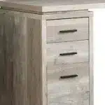 HMS 47" Gray L-Shaped Computer Desk with Three Drawers and Bookshelf Simple Design PC Gaming Desk for Bedroom Folding
