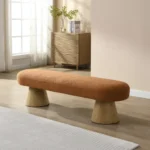 Goldoma Adjustable Boucle Ottoman Bed with Storage – angled view