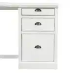 57.68-Inch Modern L-Shaped Executive Desk with 2 Storage Cabinets and 3 Drawers for Corner Office or Writing Workspace
