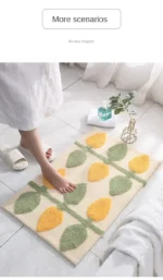High Quality Bath Mat Simple Style Flocking Bathroom Non-slip Mat Bathroom Door Mat Microfiber Bathroom Carpet – angled view