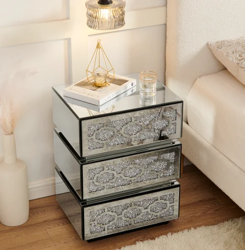 Hdf8d546059544ed6a245ea0c4a7ff540k.webp Crushed diamond mirrored 3-drawer nightstand with storage for bedroom decor by Goldoma