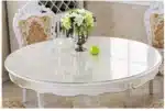 Waterproof Oilproof Round PVC Tablecloth able Cover Glass Soft Cloth Table Cover Home Kitchen Dining Room Placemat 1mm