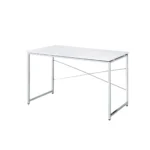 HMS 47" White and Silver Computer Desk with Comfortable Writing Surface – close-up detail