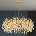 Modern Crystal Gold Chandelier, Tree Branch Chandeliers for Dining Room Over Table,Living Room,High Ceiling,Kitchen