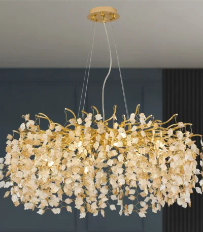Modern Crystal Gold Chandelier, Tree Branch Chandeliers for Dining Room Over Table,Living Room,High Ceiling,Kitchen