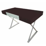 HMS 48" Espresso and Silver Wood and Metal Computer Desk-Elegant Office Solution – side view