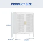 NO LOCK 2-Door Metal Storage Cabinet with 2 Adjustable Shelves Steel File Cabinet for Home Office & School Gym in