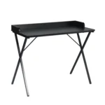 HMS 39" Modern X-Shape Computer Desk Black Wood and Metal for Office or Bedroom Use Office Furniture – side view