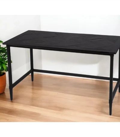 HMS 53 Black Minimalist Gaming Desk Modern Wooden Office Computer Desk Home Office Assembled Writing Desk