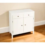 HMS 31 Two-Drawer Sideboard Modern Antique White Solid Mango Wood for Home Bar or Living Room Furniture with Two Doors