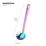 1PC Rainbow Stainless Steel Nonstick Kitchen Utensils Cooking Tool Long Serving Sets Scoop Spoon Fork Turner Ladle Cake