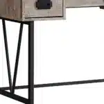 HMS 24" Taupe and Black Wooden Gaming Desk Computer & Laptop Table with Three Drawers Foldable & Storage Features