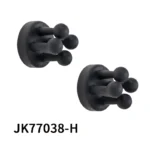 Silicone hook toothbrush holder set in a minimalist bathroom setting, soft lighting.