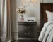 Classic wood nightstand with drawers in black finish