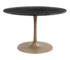 Goldoma 47" Modern Gold Rectangle Dining Table with Pedestal Base