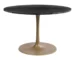 Goldoma 47" Modern Gold Rectangle Dining Table with Pedestal Base