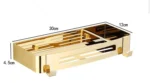 Bathroom Shelf Bath Storage Holder Wall Mounted Gold Stainless Steel Square Bath Shower Shelf Bath Shampoo Holder Corner