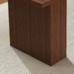 78-inch modern farmhouse dining table with storage base in natural wood veneer, rectangular shape, seats six