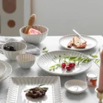 Retro White petal Dinner Plate Ceramic Kitchen Plate Tableware Set Food Dishes Rice Salad Noodles Bowl Soup Kitchen Cook Tool - Image 2