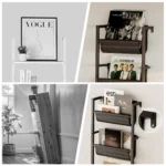 Wall Mounted Kids Bookshelf with Storage Bins 5-Tier Front Facing Ladder Book Ledge White Floating Shelf Space Saving