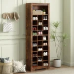 Sleek Design 24 Shoe Cubby Console, Modern Shoe Cabinet with Curved Base, Versatile Sideboard - Image 10