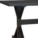 Goldoma 48-Inch Black Solid Wood Trestle Base Dining Table – close-up detail