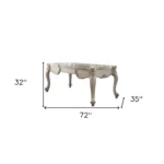 HMS 72" Luxury Modern White Melamine Wood Executive Desk with Three Drawers for Office Building Bedroom or Hospital Use