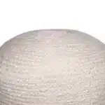 Goldoma 18" Off-White and Navy Blue Jute Blend Cylinder Ottoman Pouf – top view