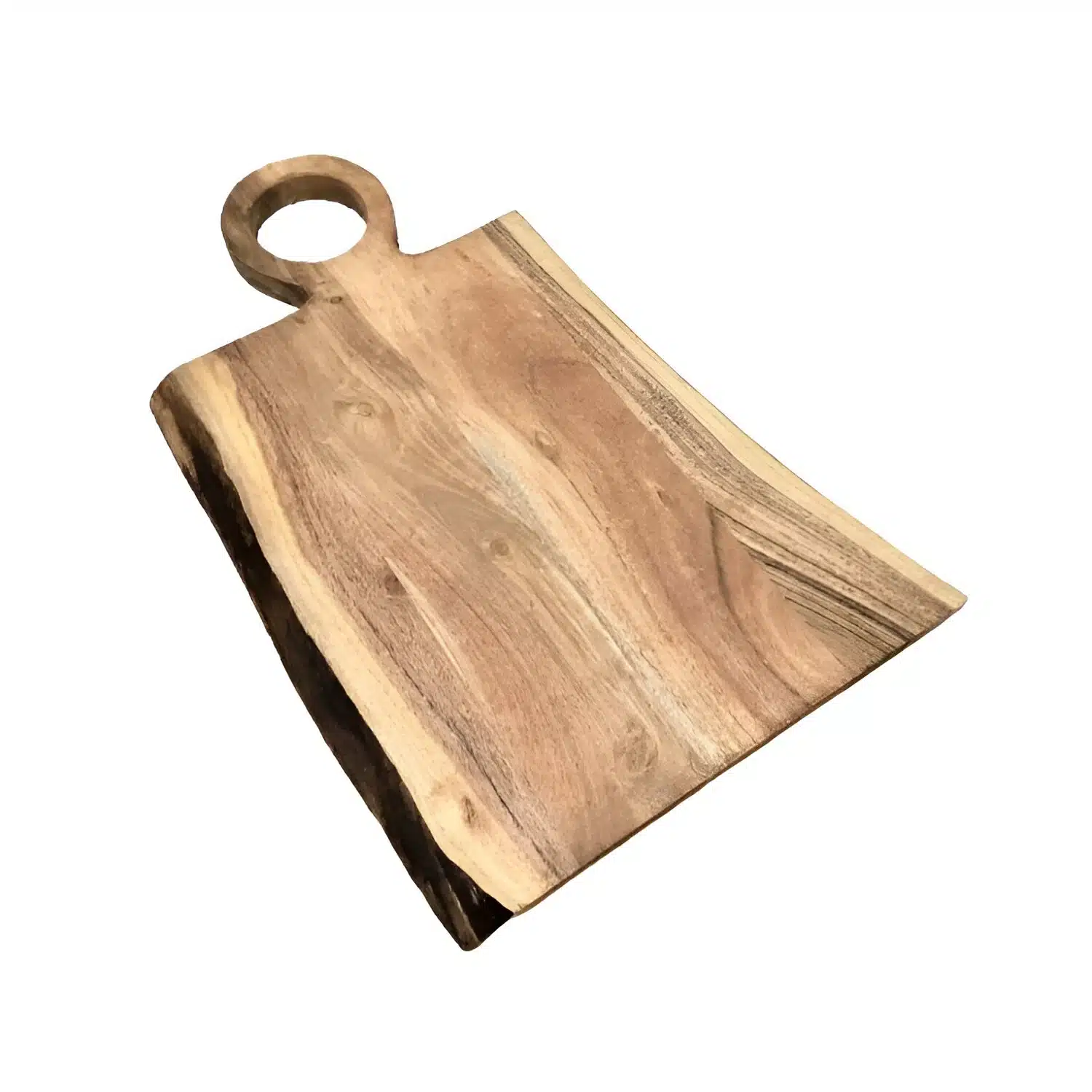 22" HMS Brown Live Edge Solid Wood Cutting Board