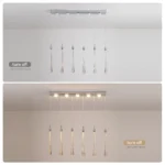 Modern Dimmable LED Crystal Pendant Light, 6-Light Chrome Chandelier with Bubble Glass Teardrop for Kitchen Island, Dining