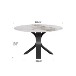 Pandora Round Sintered Stone Dining Table with Rotating Top - 6 Seater – top view