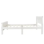 Goldoma solid wood twin sleigh bed frame with hollow-carved headboard and footboard