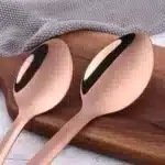 1PC Stainless Steel Non-Stick Rose Gold Kitchenware Long Soup Spoon Cooking Tools Metal Polish Mini Fork Slotted Turner