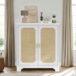 Modern Sideboard Buffet Cabinet with Rattan Decorated Doors Eco-Friendly  Kitchen & Dining Storage - Image 6