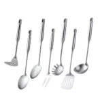 1/7/10Pcs Kitchen Utensils Cooking tools Stainless Steel Shovels Turner Ladle Soup Spoon Colander Filter Silver for