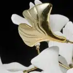 Modern Brass Ginkgo Leaf Chandelier Luxury Round Pendant Light Gold Chandelier for Dining Room Kitchen Island Living Room