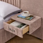 Goldoma Modern Convertible Upholstered Bed Frame – Chenille Fabric, Pleated Platform Bed with Headboard, Solid Wood Frame,
