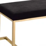 Goldoma 40-Inch Faux Fur Upholstered Bench – Black & Champagne – styled in a modern Ottomans & Benches setting
