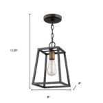 The HMS modern hanging light illuminated against a dark background, emphasizing the warm white glass.