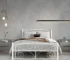 Goldoma Full Size Metal Bed Frame with Flower Design Headboard and Footboard