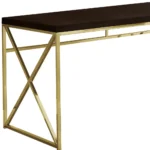 HMS 47" Espresso and Gold Computer Desk with Stylish Writing Surface – styled in a modern Writing Desks setting